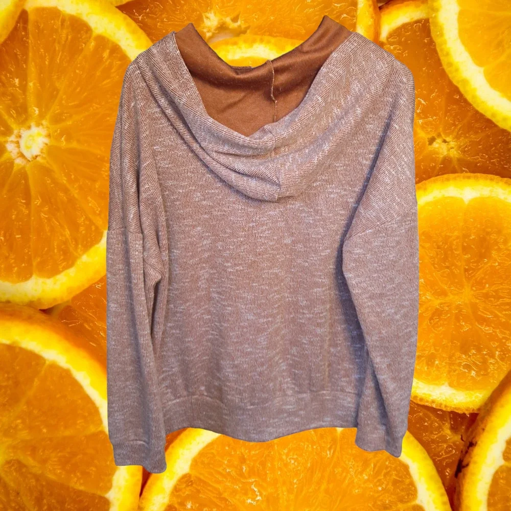 White Birch Orange Marled 1/4 Zip Hoodie Sweatshirt Size‎ XL